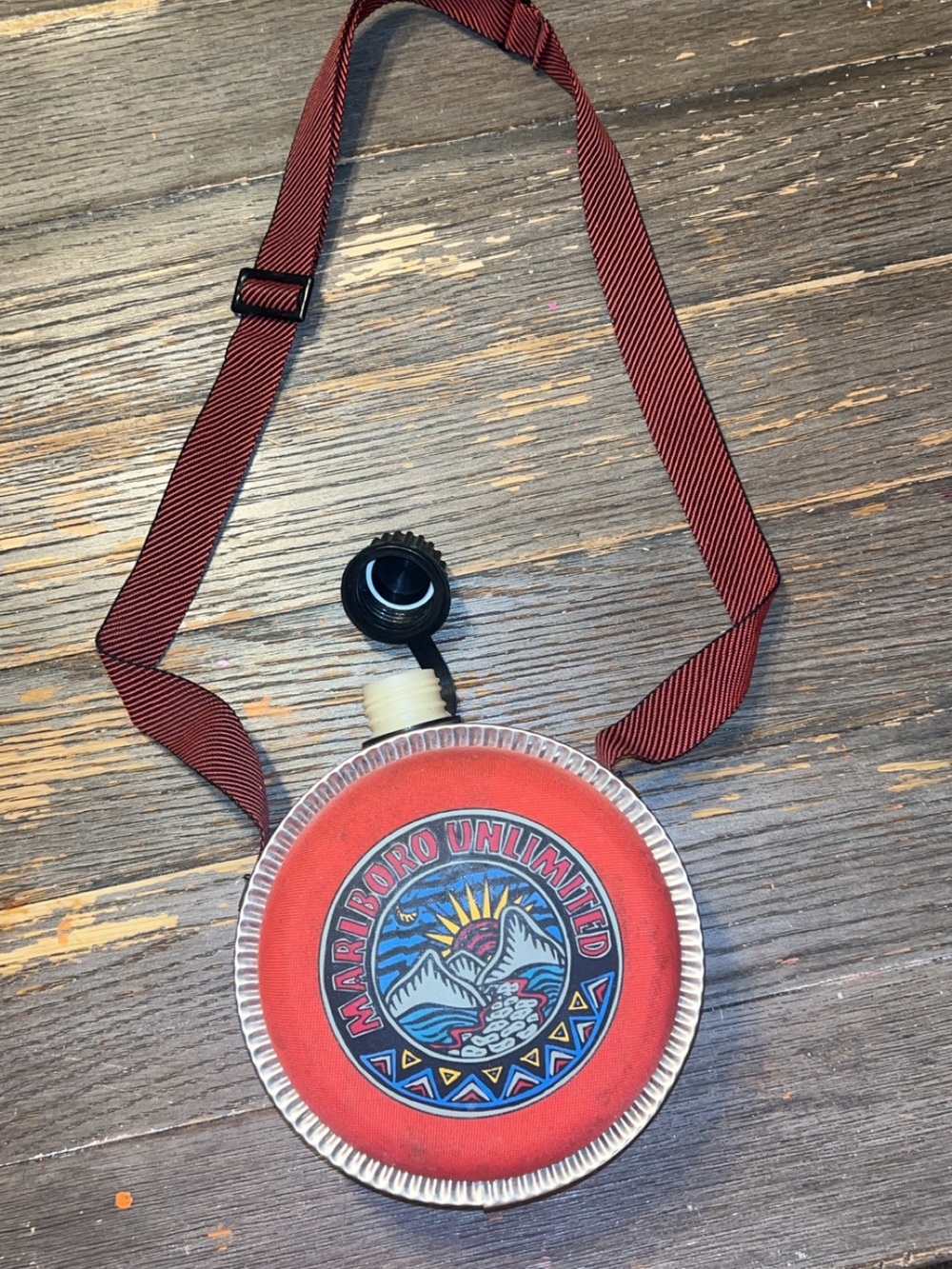 Marlboro Red Round Neck Bottle with Logo Strap